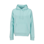 Sudadera de algodón orgánico para mujer con capucha 300g/m² Bondi color verde claro vista frontal