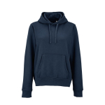 Sudadera de algodón orgánico para mujer con capucha 300g/m² Bondi color azul marino vista frontal