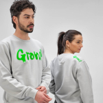 Sudadera de algodón orgánico unisex de felpa cepillada 300g/m² Waikiki color gris claro vista de ambiente