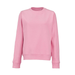 Sudadera de algodón orgánico de mujer cuello redondo 300g/m² Waikiki color rosa vista frontal