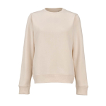 Sudadera de algodón orgánico de mujer cuello redondo 300g/m² Waikiki color beige vista frontal