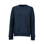 Sudadera de algodón orgánico de mujer cuello redondo 300g/m² Waikiki color azul marino vista frontal
