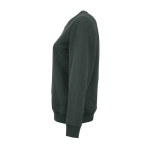 Sudadera de algodón orgánico de mujer cuello redondo 300g/m² Waikiki color verde oscuro tercera vista