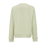 Sudadera de algodón orgánico de mujer cuello redondo 300g/m² Waikiki color verde pastel vista trasera