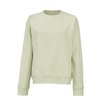 Sudadera de algodón orgánico de mujer cuello redondo 300g/m² Waikiki color verde pastel vista frontal