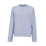 Sudadera de algodón orgánico de mujer cuello redondo 300g/m² Waikiki color azul pastel vista frontal