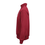 Sudadera de algodón orgánico unisex con cremallera 1/4 340g/m² Malibu color burdeos tercera vista