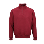 Sudadera de algodón orgánico unisex con cremallera 1/4 340g/m² Malibu color burdeos vista frontal