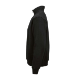 Sudadera de algodón orgánico unisex con cremallera 1/4 340g/m² Malibu color negro tercera vista