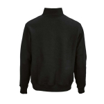 Sudadera de algodón orgánico unisex con cremallera 1/4 340g/m² Malibu color negro vista trasera