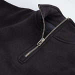 Sudadera de algodón orgánico unisex con cremallera 1/4 340g/m² Malibu color negro vista de detalle