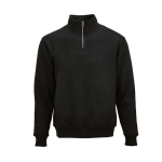 Sudadera de algodón orgánico unisex con cremallera 1/4 340g/m² Malibu color negro vista frontal