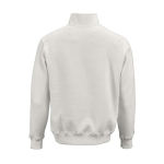 Sudadera de algodón orgánico unisex con cremallera 1/4 340g/m² Malibu color blanco vista trasera