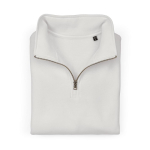 Sudadera de algodón orgánico unisex con cremallera 1/4 340g/m² Malibu color blanco segunda vista frontal