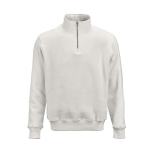 Sudadera de algodón orgánico unisex con cremallera 1/4 340g/m² Malibu color blanco vista frontal