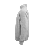 Sudadera de algodón orgánico unisex con cremallera 1/4 340g/m² Malibu color gris jaspeado tercera vista
