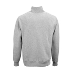 Sudadera de algodón orgánico unisex con cremallera 1/4 340g/m² Malibu color gris jaspeado vista trasera