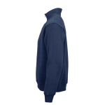 Sudadera de algodón orgánico unisex con cremallera 1/4 340g/m² Malibu color azul marino tercera vista