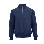 Sudadera de algodón orgánico unisex con cremallera 1/4 340g/m² Malibu color azul marino vista frontal