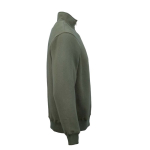 Sudadera de algodón orgánico unisex con cremallera 1/4 340g/m² Malibu color verde militar segunda vista