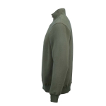 Sudadera de algodón orgánico unisex con cremallera 1/4 340g/m² Malibu color verde militar tercera vista