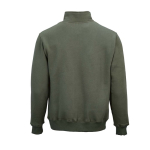 Sudadera de algodón orgánico unisex con cremallera 1/4 340g/m² Malibu color verde militar vista trasera