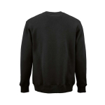 Sudadera de algodón orgánico unisex con cuello redondo 340g/m² Nazaré color negro vista trasera