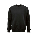 Sudadera de algodón orgánico unisex con cuello redondo 340g/m² Nazaré color negro vista frontal