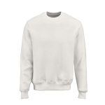 Sudadera de algodón orgánico unisex con cuello redondo 340g/m² Nazaré color blanco vista frontal