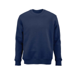 Sudadera de algodón orgánico unisex con cuello redondo 340g/m² Nazaré color azul marino vista frontal