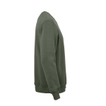Sudadera de algodón orgánico unisex con cuello redondo 340g/m² Nazaré color verde militar segunda vista