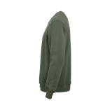Sudadera de algodón orgánico unisex con cuello redondo 340g/m² Nazaré color verde militar tercera vista