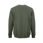 Sudadera de algodón orgánico unisex con cuello redondo 340g/m² Nazaré color verde militar vista trasera