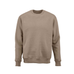 Sudadera de algodón orgánico unisex con cuello redondo 340g/m² Nazaré color marrón claro vista frontal