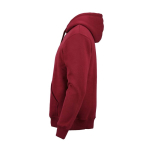 Sudadera de algodón orgánico unisex con capucha 340g/m² Tulum color burdeos tercera vista