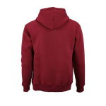 Sudadera de algodón orgánico unisex con capucha 340g/m² Tulum color burdeos vista trasera