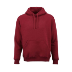 Sudadera de algodón orgánico unisex con capucha 340g/m² Tulum color burdeos vista frontal