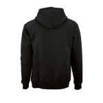 Sudadera de algodón orgánico unisex con capucha 340g/m² Tulum color negro vista trasera