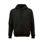 Sudadera de algodón orgánico unisex con capucha 340g/m² Tulum color negro vista frontal