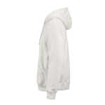Sudadera de algodón orgánico unisex con capucha 340g/m² Tulum color blanco tercera vista