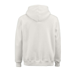 Sudadera de algodón orgánico unisex con capucha 340g/m² Tulum color blanco vista trasera