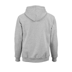 Sudadera de algodón orgánico unisex con capucha 340g/m² Tulum color gris jaspeado vista trasera