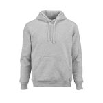 Sudadera de algodón orgánico unisex con capucha 340g/m² Tulum color gris jaspeado vista frontal