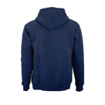 Sudadera de algodón orgánico unisex con capucha 340g/m² Tulum color azul marino vista trasera