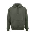 Sudadera de algodón orgánico unisex con capucha 340g/m² Tulum color verde militar vista frontal
