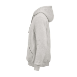 Sudadera de algodón orgánico unisex con capucha 340g/m² Tulum color gris claro jaspeado tercera vista