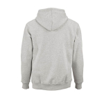 Sudadera de algodón orgánico unisex con capucha 340g/m² Tulum color gris claro jaspeado vista trasera
