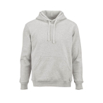 Sudadera de algodón orgánico unisex con capucha 340g/m² Tulum color gris claro jaspeado vista frontal