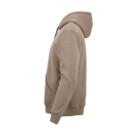 Sudadera de algodón orgánico unisex con capucha 340g/m² Tulum color marrón claro tercera vista