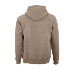 Sudadera de algodón orgánico unisex con capucha 340g/m² Tulum color marrón claro vista trasera